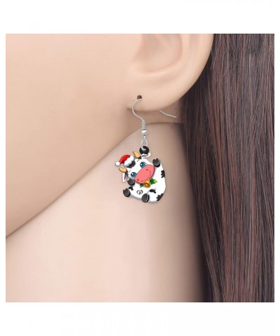 Acrylic Anime Dairy Cattle Cow Earrings Drop Dangle Farm Animal Jewelry For Women Girl Gift Charm Rainbow $6.47 Earrings