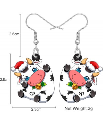 Acrylic Anime Dairy Cattle Cow Earrings Drop Dangle Farm Animal Jewelry For Women Girl Gift Charm Rainbow $6.47 Earrings