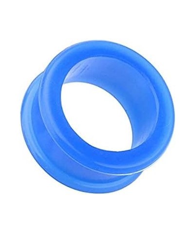 Flexible Silicone Double Flared Ear Gauge Tunnel Plug 1" (25mm), Blue $9.35 Body Jewelry