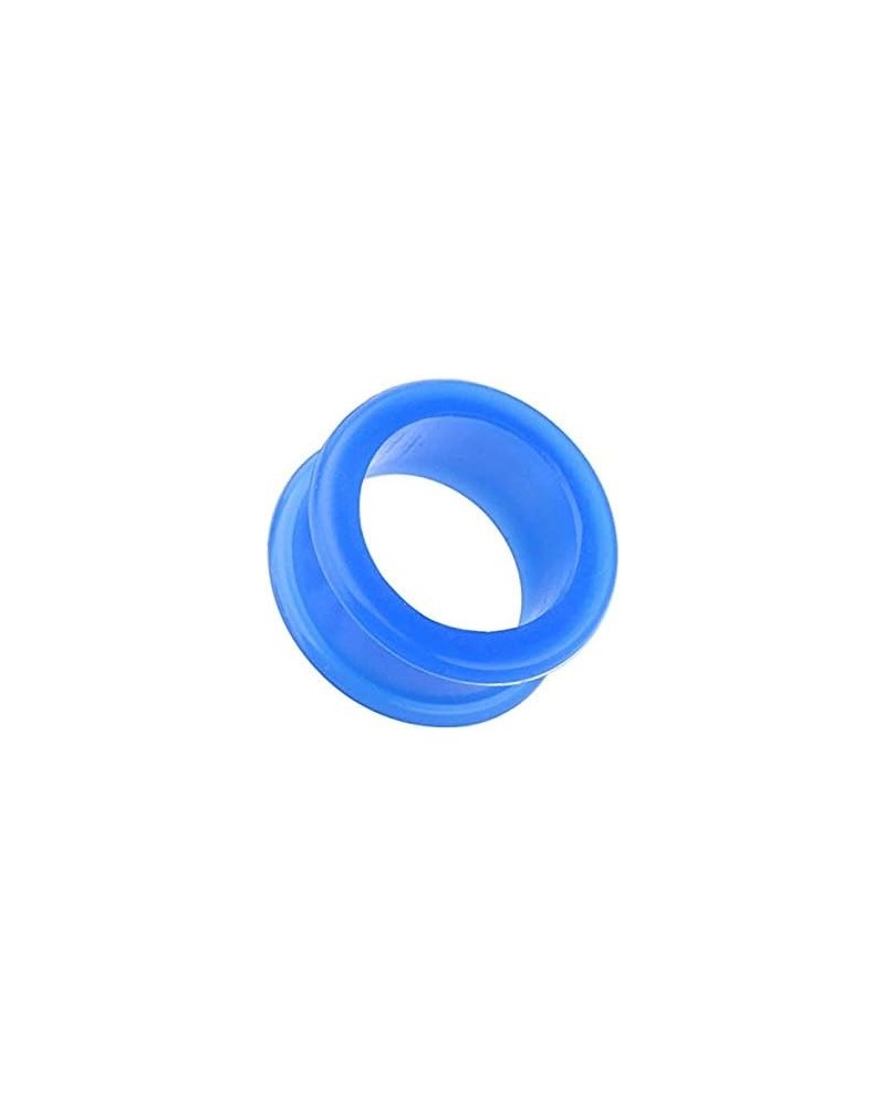 Flexible Silicone Double Flared Ear Gauge Tunnel Plug 1" (25mm), Blue $9.35 Body Jewelry