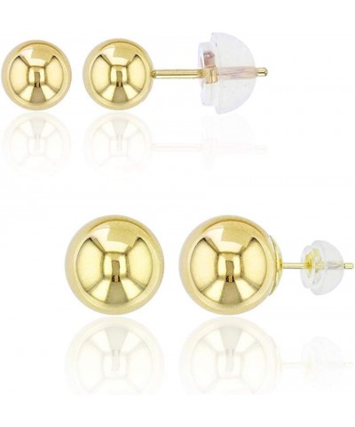 14k Yellow, White and Rose Gold Ball Stud Earrings for Women Yellow Gold 57 Inches $27.52 Earrings