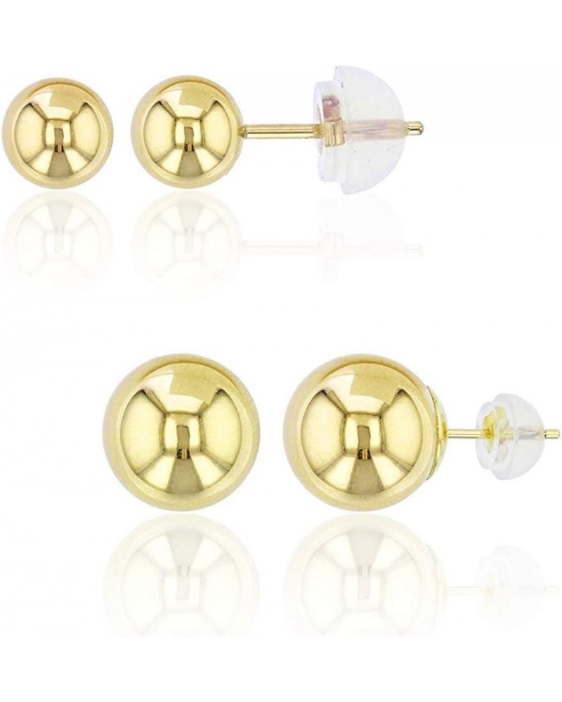 14k Yellow, White and Rose Gold Ball Stud Earrings for Women Yellow Gold 57 Inches $27.52 Earrings