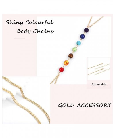 Beads Gold Chest Chain Body Chains Sexy Bikini Beach Jewelry Accessories for Women and Girls Seven Chakras $8.24 Body Jewelry