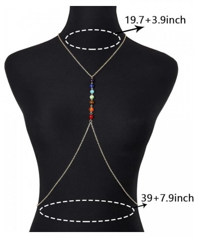 Beads Gold Chest Chain Body Chains Sexy Bikini Beach Jewelry Accessories for Women and Girls Seven Chakras $8.24 Body Jewelry