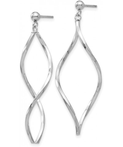 14K White Gold Twisted Post Drop Dangle Earrings 10K White Gold - 40mm - 1.57 inch $76.71 Earrings