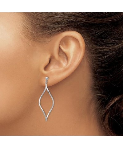 14K White Gold Twisted Post Drop Dangle Earrings 10K White Gold - 40mm - 1.57 inch $76.71 Earrings