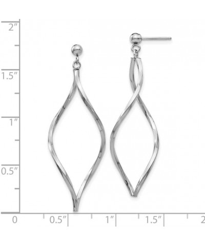 14K White Gold Twisted Post Drop Dangle Earrings 10K White Gold - 40mm - 1.57 inch $76.71 Earrings