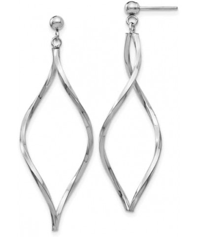 14K White Gold Twisted Post Drop Dangle Earrings 10K White Gold - 40mm - 1.57 inch $76.71 Earrings