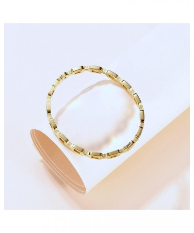 Minimalist Chic Cubic Zirconica Sophisticated Hollow Grid Design Stainless Steel Bangle Bracelet For Women Gold $9.99 Bracelets