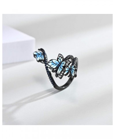 925 Sterling Silver Butterfly Bridal Jewelry Colorful Enamel Jewelry Set CZ Simulated Diamond Party Jewelry Set for Women 10 ...