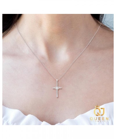 925 Sterling Silver Necklace | 14k Gold Cross Necklaces for Women | Silver Jewelry Crucifix Necklace Women | Dainty Gold Neck...