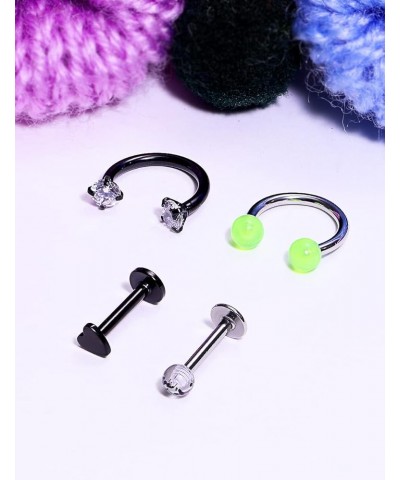 16g Lip Rings Stainless Steel Horseshoe Labret Monroe Lip Rings Nail Tragus Helix Earrings Studs Ring Medusa Piercing Jewelry...