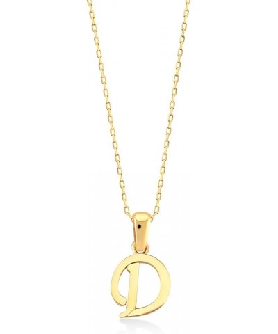 14K Solid Gold Custom Script Initial Necklace | 14 Gold Letter Pendant Necklace for Women, A-Z, All Letters, 18 D $70.98 Neck...