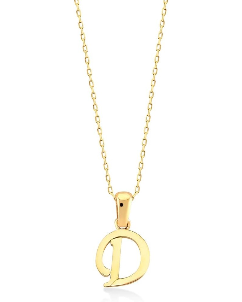 14K Solid Gold Custom Script Initial Necklace | 14 Gold Letter Pendant Necklace for Women, A-Z, All Letters, 18 D $70.98 Neck...