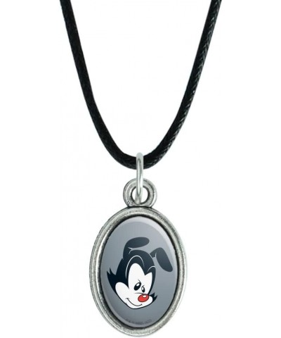 Animaniacs Yakko Head Antiqued Oval Charm Pendant with Black Satin Cord $9.17 Necklaces