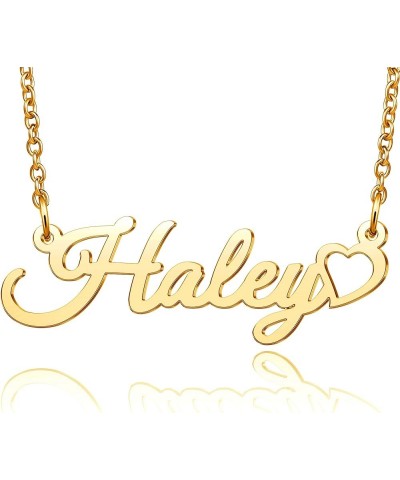 Love Heart Name Necklace Personalized Script Cursive Name Gold Jewelry Birthday Gift for Women Haley $10.61 Necklaces