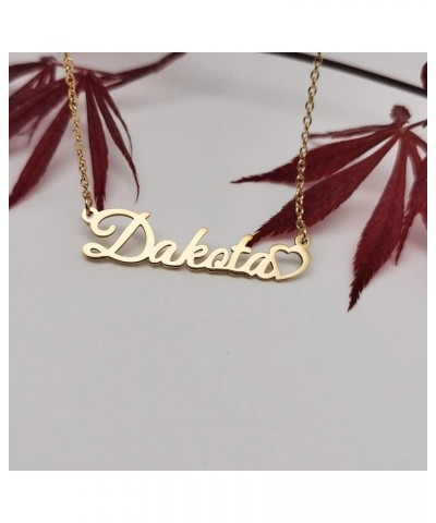 Love Heart Name Necklace Personalized Script Cursive Name Gold Jewelry Birthday Gift for Women Haley $10.61 Necklaces