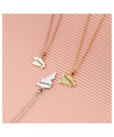 Custom Puzzle Piece Necklace Personalized Engraved 3-6 Name Stainless Steel Jigsaw Pendant Christmas Jewelry Gifts for Women ...