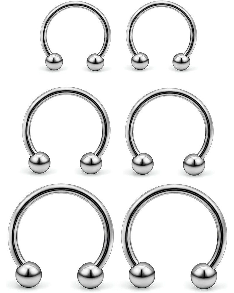 14G 16G G23 Titanium Septum Rings Nose Rings Hoop Horseshoe Rings Septum Piercing Jewelry Helix Daith Cartilage Tragus Earrin...