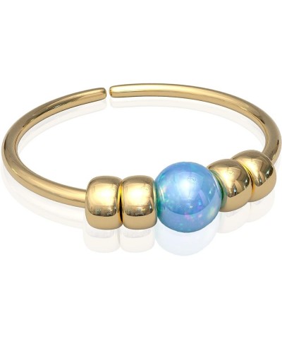 Nose Rings Plain & Opals Gold Blue Opal - 4 Beads $8.24 Body Jewelry