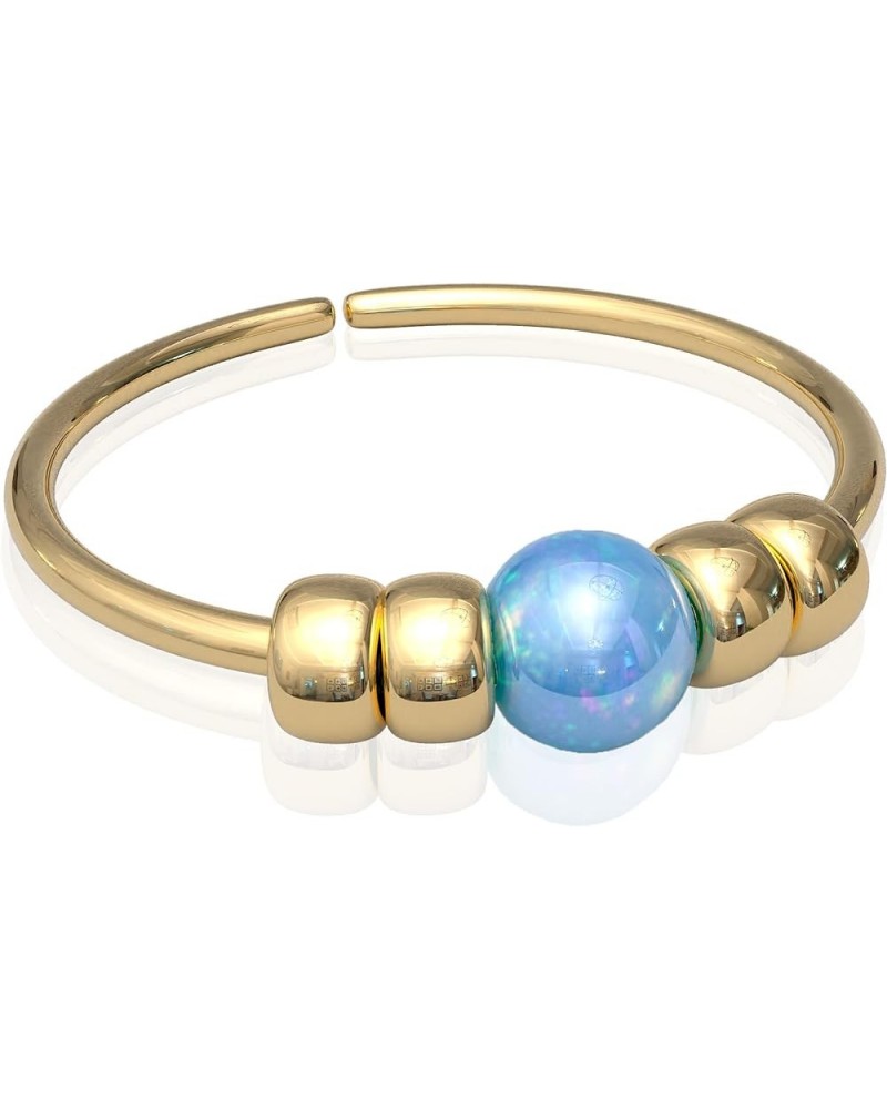 Nose Rings Plain & Opals Gold Blue Opal - 4 Beads $8.24 Body Jewelry