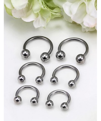 14G 16G G23 Titanium Septum Rings Nose Rings Hoop Horseshoe Rings Septum Piercing Jewelry Helix Daith Cartilage Tragus Earrin...