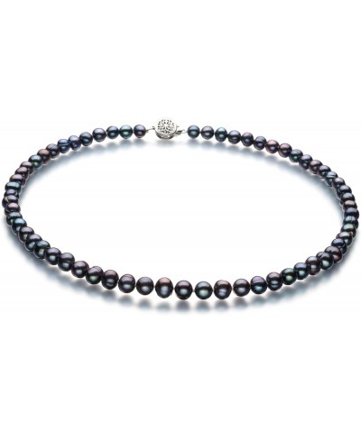 Bliss Black 6-7mm A Quality Freshwater 925 Sterling Silver Cultured Pearl Necklace For Women 51.0 Inches $57.40 Necklaces