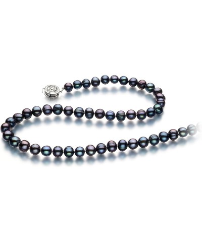 Bliss Black 6-7mm A Quality Freshwater 925 Sterling Silver Cultured Pearl Necklace For Women 51.0 Inches $57.40 Necklaces