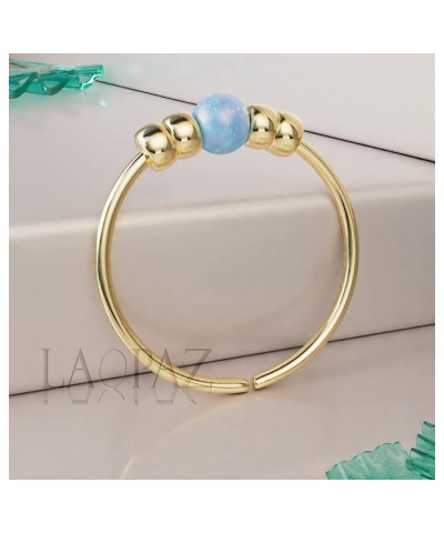 Nose Rings Plain & Opals Gold Blue Opal - 4 Beads $8.24 Body Jewelry