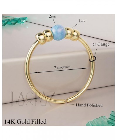 Nose Rings Plain & Opals Gold Blue Opal - 4 Beads $8.24 Body Jewelry