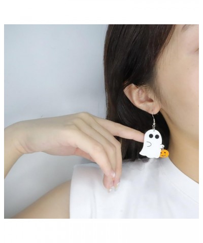 Cute Funny Kawaii Acrylic Big Rooster Chicken Bunny Birthday Cake Halloween Ghost Drop Dangle Earrings for Women Girls Hallow...