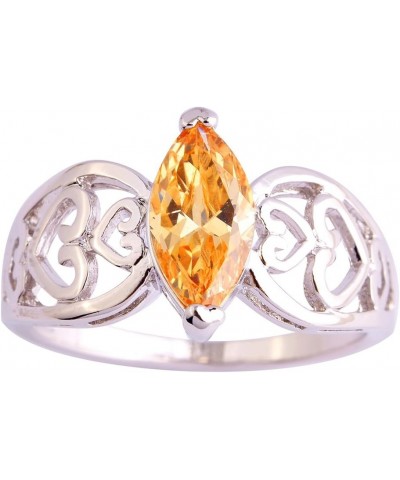 925 Sterling Silver Created Peridot Filled Halo Engagement Ring for Women D-Yellow $6.83 Rings