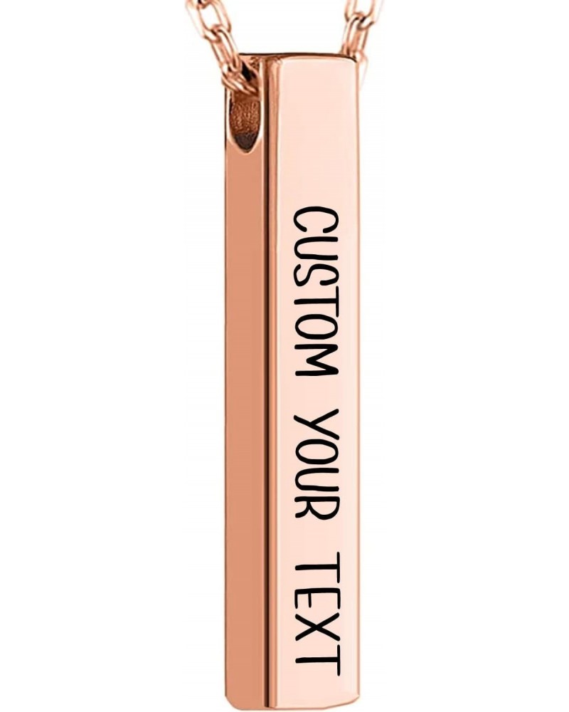 Personalized necklace Master Free Engraving Custom Rose Gold necklace Rectangle Pendant necklace for Husband Boyfriend Dad $1...