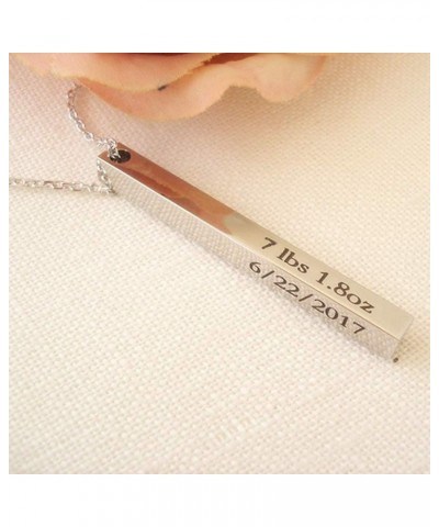 Personalized necklace Master Free Engraving Custom Rose Gold necklace Rectangle Pendant necklace for Husband Boyfriend Dad $1...