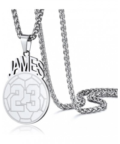 Baseball Basketball Volleyball Soccer Football Customized Necklace With Name Number, Engrave Text Backside, Sports Fan Neckla...