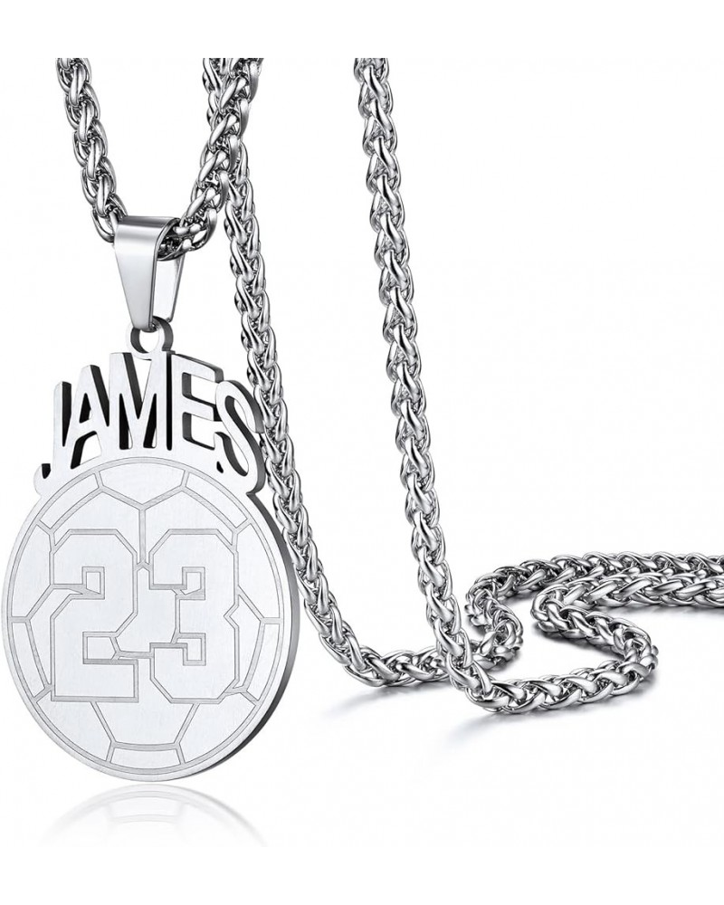 Baseball Basketball Volleyball Soccer Football Customized Necklace With Name Number, Engrave Text Backside, Sports Fan Neckla...