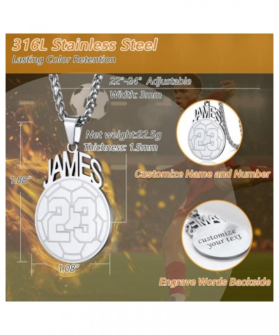 Baseball Basketball Volleyball Soccer Football Customized Necklace With Name Number, Engrave Text Backside, Sports Fan Neckla...