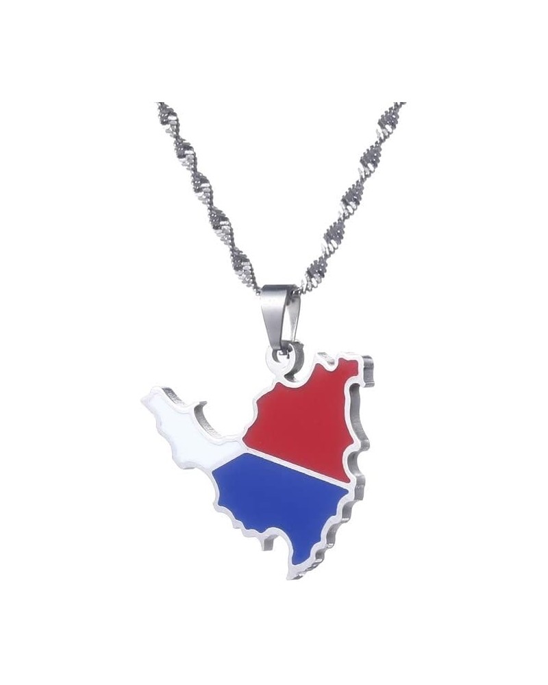 Sint Maarten Saint-Martin Island Map Pendant Necklace Saint Martin Netherlands Jewelry Silver $7.43 Necklaces