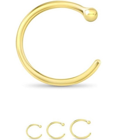 14k Yellow Gold Nose Hoops Open Nose Rings 1/4" 9/32" 5/16" 3/8" 22G 20G 18G 3/8" -22G $14.19 Body Jewelry