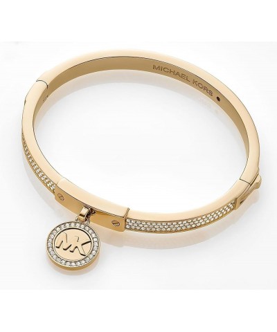 Gold-Tone Bracelet for Women Bracelets Jewelry for Women Pavé Logo Hinge $38.23 Bracelets