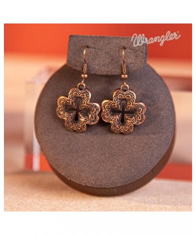 Rustic Couture's Western Concho Earrings for Women Cowgirl Dangling Turquoise Cross Earring Jewelry Gifts A-Bronze $10.43 Ear...