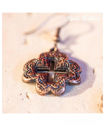 Rustic Couture's Western Concho Earrings for Women Cowgirl Dangling Turquoise Cross Earring Jewelry Gifts A-Bronze $10.43 Ear...