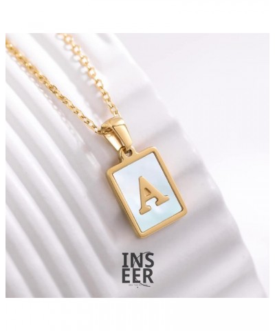 Initial Necklace for Women Men - Letter Pendant Jewelry Gift Ideas | 18K Gold Plated with Shell | Dainty Trendy Stuff | Name ...