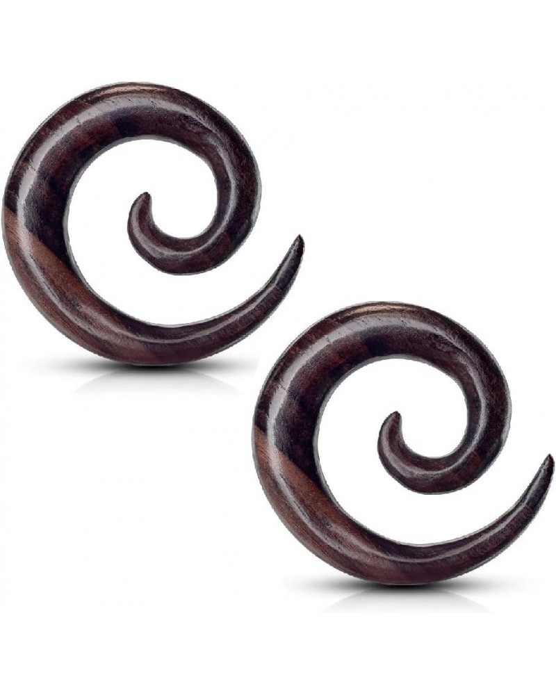 Organic Sono Wood Spiral Tapered Hanger Ear Plugs, Sold as a Pair 12mm (1/2") $10.29 Body Jewelry