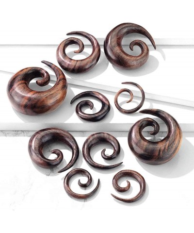 Organic Sono Wood Spiral Tapered Hanger Ear Plugs, Sold as a Pair 12mm (1/2") $10.29 Body Jewelry