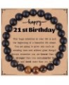 21st/30th/40th/50th/60th/60th/70th Birthday Gift for Women Men Boy Girl Teen Elastic Rope Black Onyx Tiger Eye Natural Stone ...