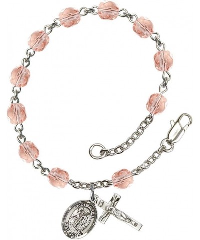 October Birth Month Bead Rosary Bracelet with Patron Saint Petite Charm, 7 1/2 Inch Saint Fiacre $38.81 Bracelets