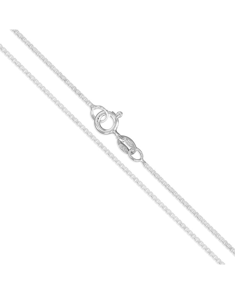 CHOOSE YOUR CLASP Sterling Silver 0.8mm Box Chain Necklace 22.0 Inches Spring Clasp $12.48 Necklaces