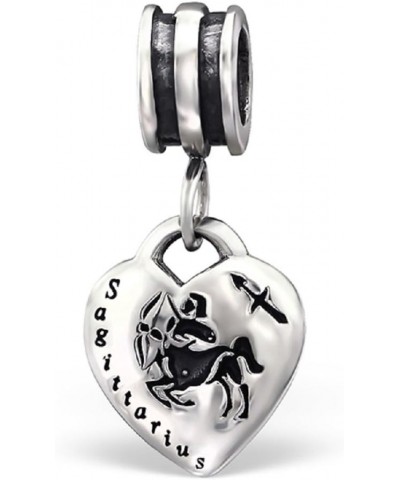 Fits PANDORA Charms 925 Sterling Silver Dangling Zodiac Sign Heart Charm Bead 122 Sagittarius $10.32 Bracelets