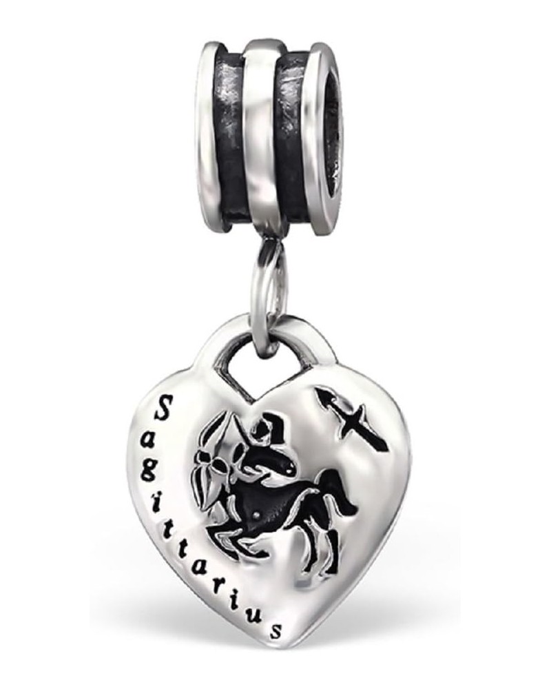 Fits PANDORA Charms 925 Sterling Silver Dangling Zodiac Sign Heart Charm Bead 122 Sagittarius $10.32 Bracelets